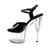 2025 new one-word transparent fashion shoes, high-heeled sandals, women's thin-heeled crystal-heeled sandals, summer Internet celebrity outer wear