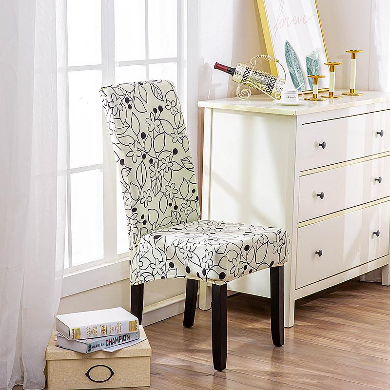 New Color High Gram Heavy Printing Elastic Backrest Integrated Chair Cover Household Hotel Anti-Fouling Dining Table Chair Cover