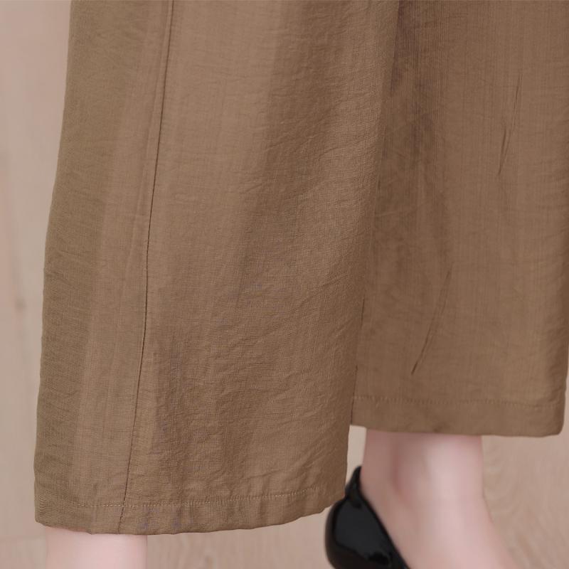 Summer High Waist Wide Leg Pants Women Clothes Casual Elastic Waist Plus Size Black Pants