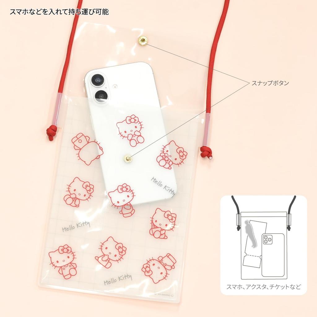 Gourmandies Sanrio Characters IIIIpocket Clear Smartphone Pouch Hello Kitty SANG-530KT
