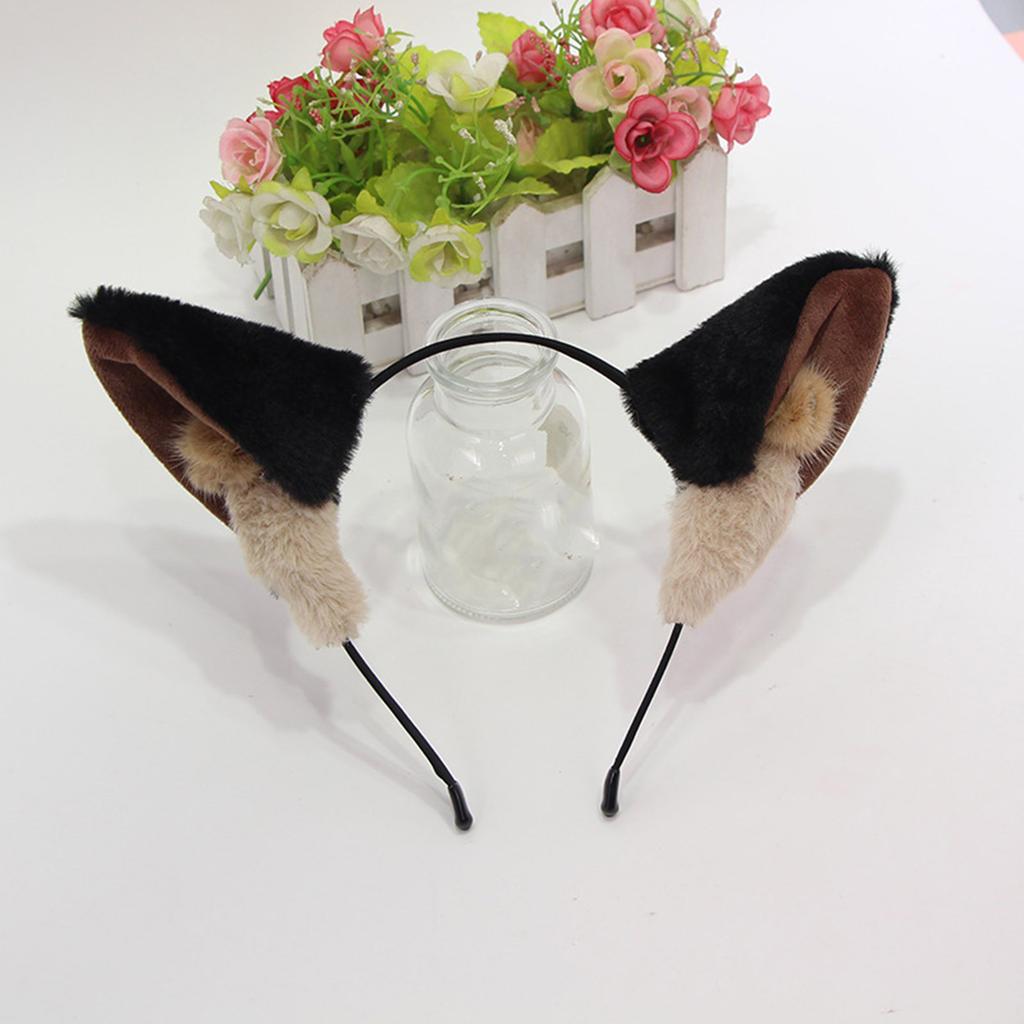 Welpenohren Haarband Foto-Requisiten Felliger Haarreif Stirnband Party Kopfschmuck Lustige Stirnbänder für Musikfestival