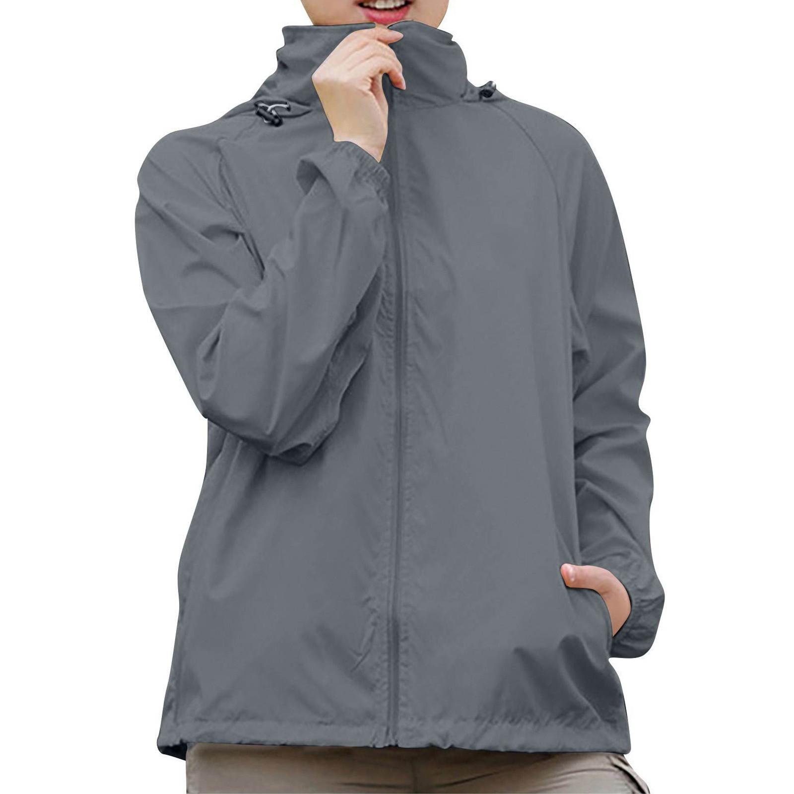 

Женская однотонная куртка с капюшоном и длинными рукавами, ветровка, солнцезащитная куртка, спортивная куртка на открытом воздухе M