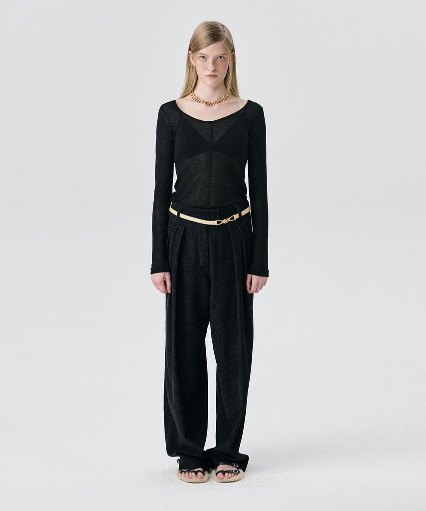 Bundercammer Steady Wide Tuck Pants_Black