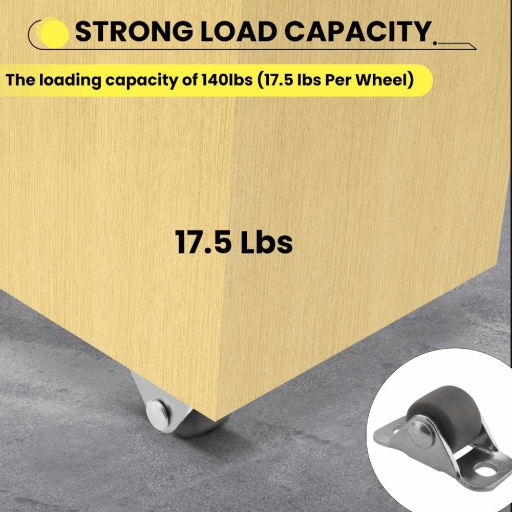4pcs Steel Top Plate Drawer Slide Wheel 1/2 Inch Unidirectional Wheel Toy Cabinet