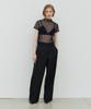 WEARIS See-Through Mesh Short Sleeve T-Shirt_Navy