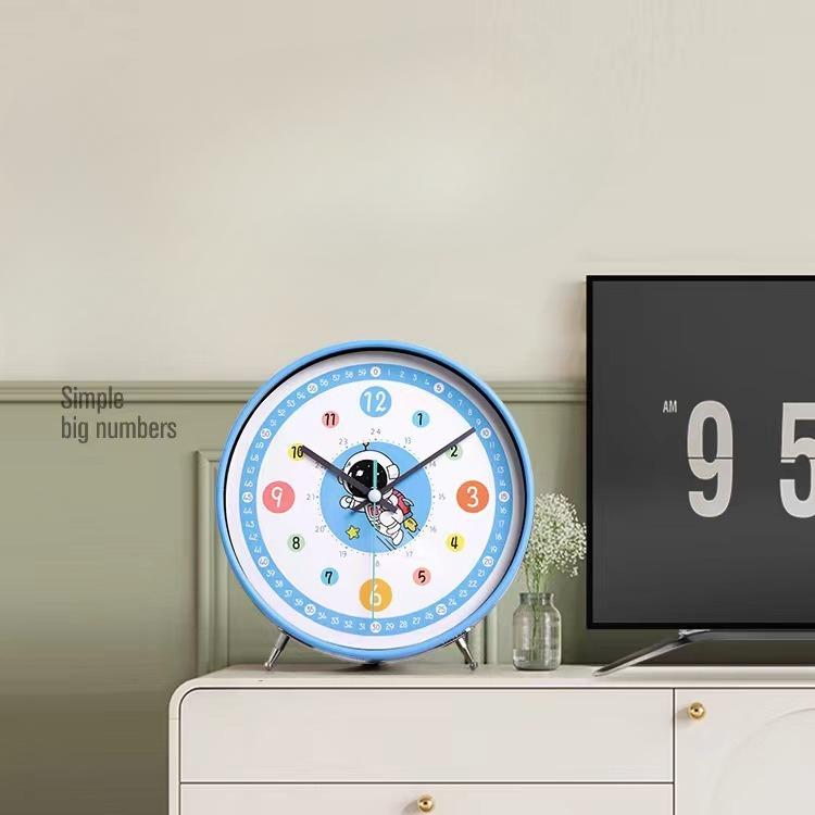 New Children's Learning Self Discipline Sitting Clock Cartoon Table Ornament Vertical Clock
