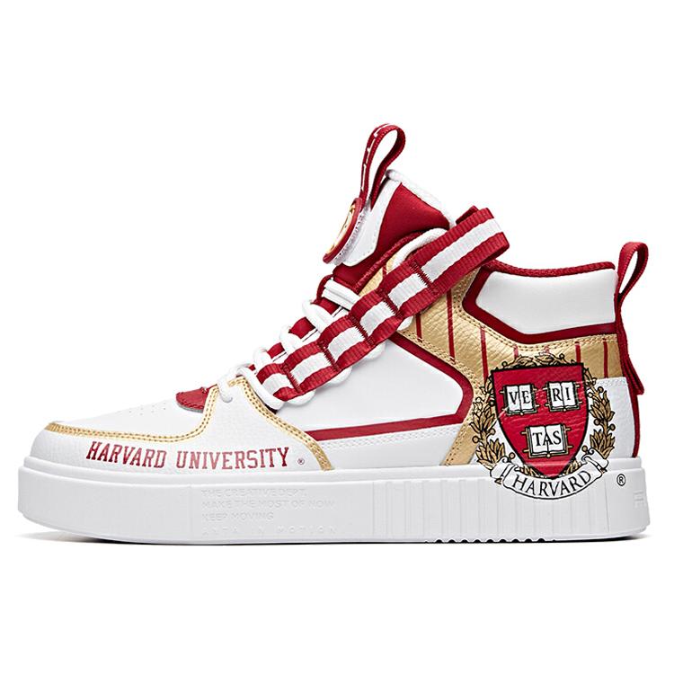 

New Anta Harvard Collection Life High Top Skateboard Shoes Men s White Red 91938007-15 42.5