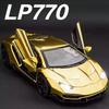 1:Juguete Modelo de Coche Deportivo Lp770 Revuelto Escala 1:24 Cola Ajustable Modelos de Superdeportivo con Amortiguación Para Regalos de Vacaciones