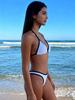 Europæisk & Amerikansk Farveblok Strappy Trekant Bikini - Sexet Åben Ryg Dame Badetøj (2026 Udgave)