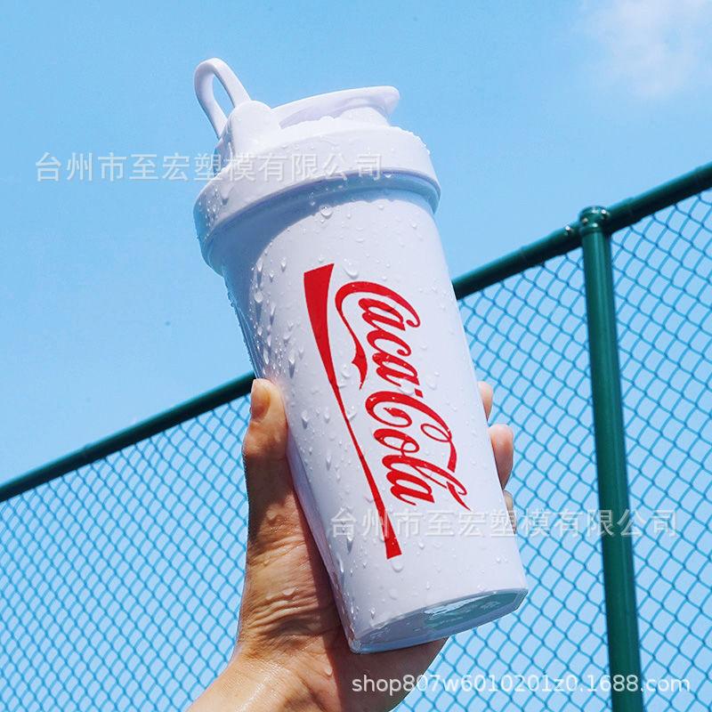 Water Bottle Finished Product Spot Printing LOGO Sports Large Capacity Summer Kettle Fitness Outdoor Milkshake Protein Powder Shaking Cup