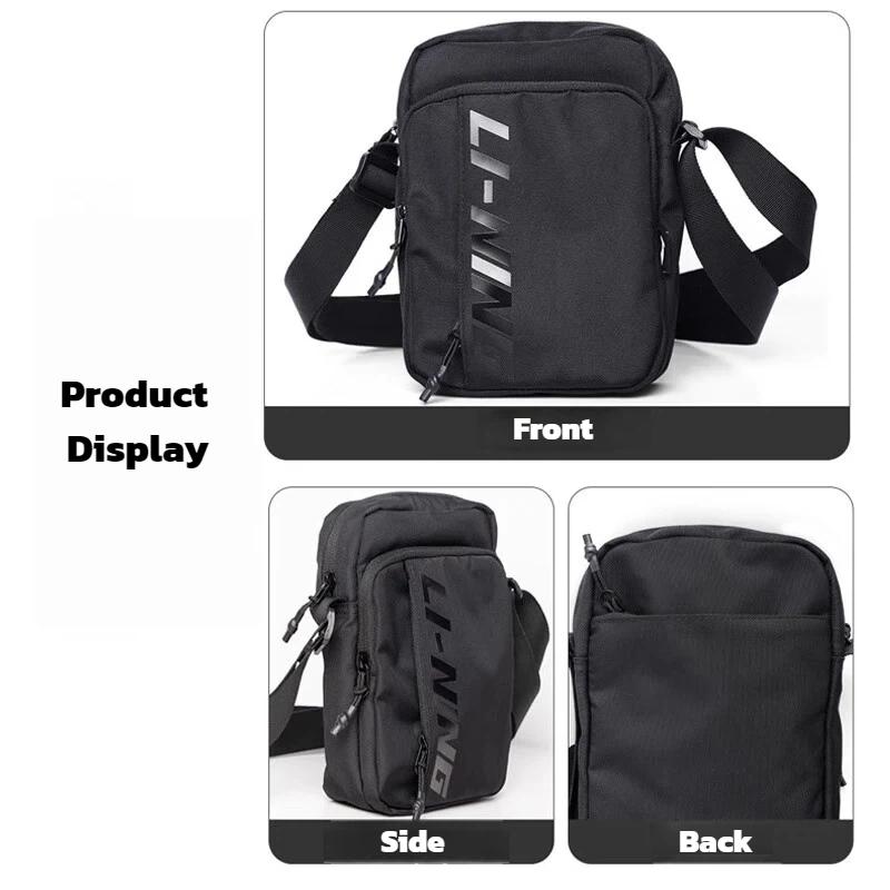 Li-Ning Waist Bag, Crossbody Bag, Cycling, Running, Fitness, Phone Bag, Shoulder Bag, Chest Bag, Black