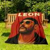 1pc The Professional Léon Outdoor Blanket Lightweight Flannel, Soft & Warm, All-Season Use for Sofa, Outdoor, Camping, Living Room, Office031