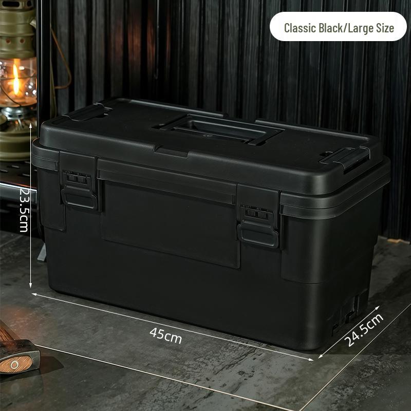 Large-Capacity Multi-Layer Tool Storage Box for Home, Car, Outdoor Use with Plastic Handle