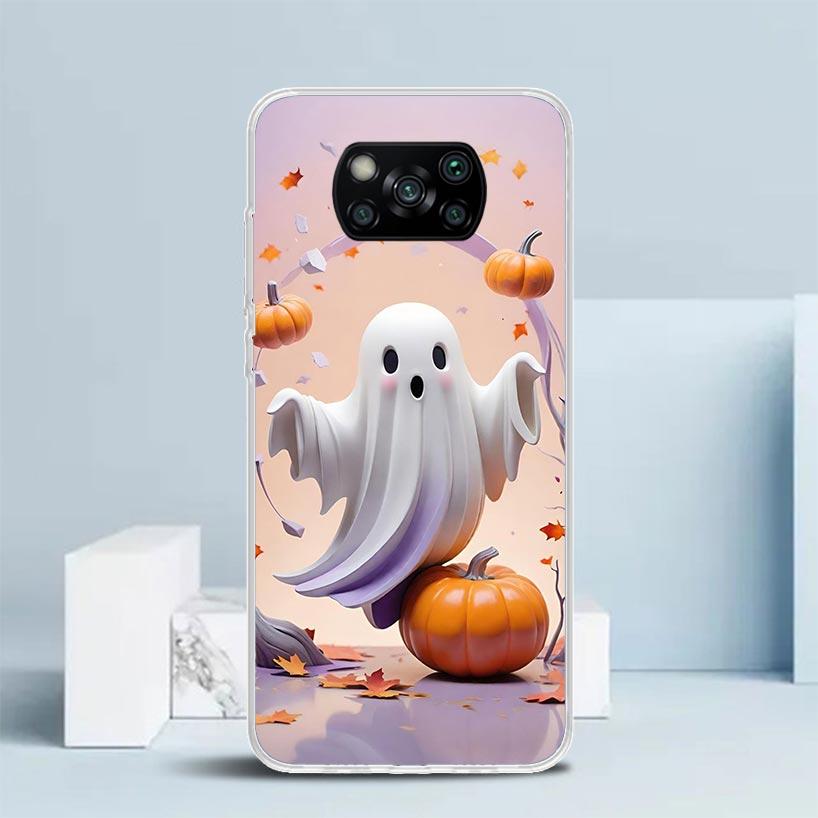 Sött Halloween-spöke Mjukt Fodral för Xiaomi Poco F7 Ultra X7 X6 X5 Pro M7 Fodral Redmi 15 15C 13 13C 12 12C 10 10C Tryckt Skydd