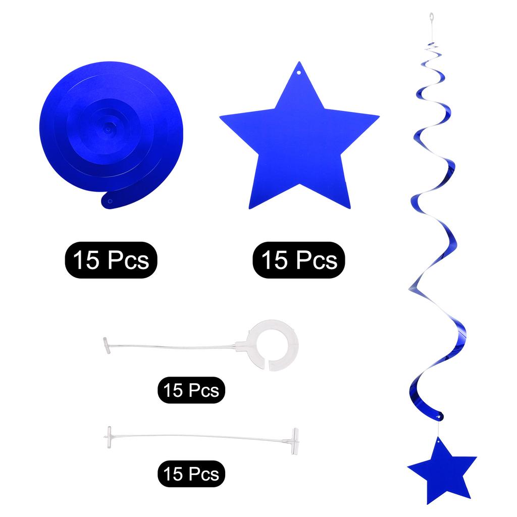 20/30pcs Star Swirl Hanging Decoration Glow In the Dark Neon Garland Streamers Reactive Fluorescent Paper Flag Banner for Party