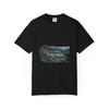 Northern Pike Feather Fly Graphic T-Shirt Black Front Print Comfort Colors 1717