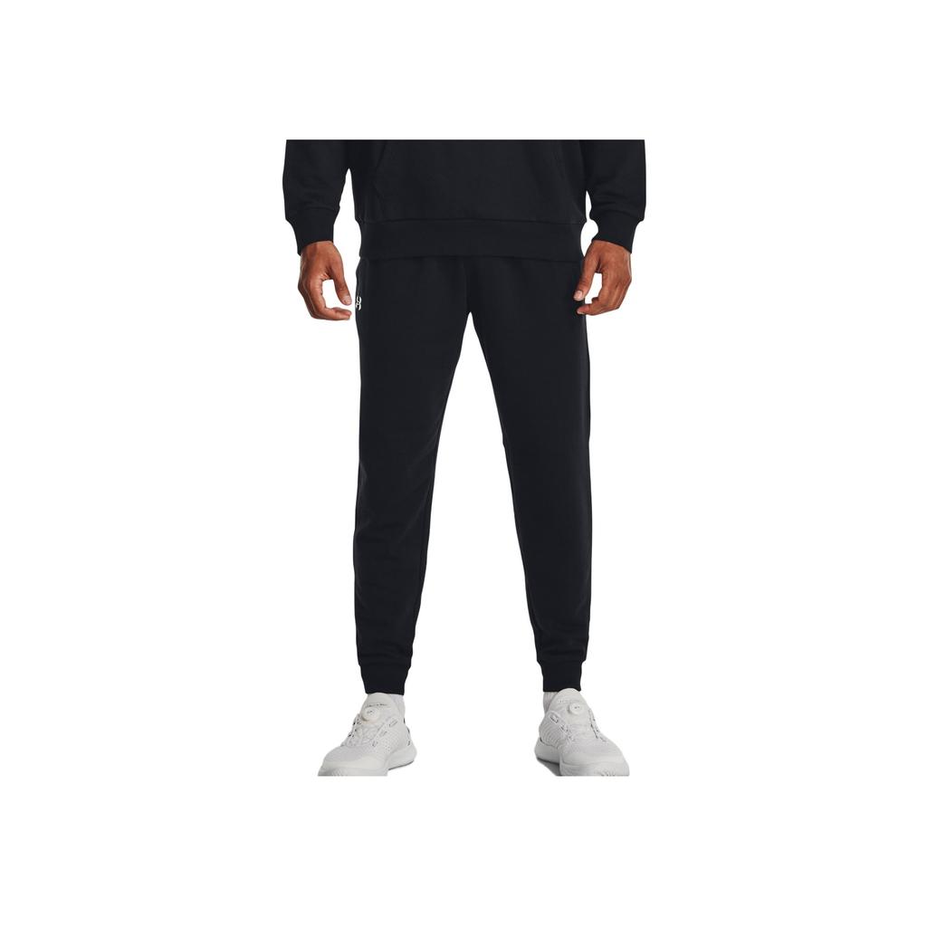 Under Armour Rival Fleece Joggers With Logo Drawstring Men Bottoms Black 1379867-001