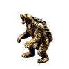 Solid Brass Furious Bear Small Statue Desktop Decoration Vintage Animal Miniatures Figurines Home Decor Ornaments Crafts Tea Pet