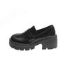 Patent leather British lace-up jk small leather shoes women's round head versatile platform soles students with skirts two wear loafers