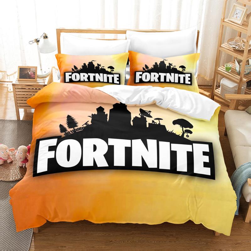 

Fortnites Bedding Set Quilt Cover Game 3D Pillowcase Cartoon Anime Bedclothes Bedroom Decoration Duvet Cover Beddings Suit Gift 150*200cm 3pcs