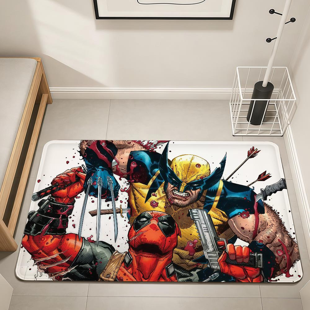 

movie fun d-Deadpool W-Wolverine ML Home Bedside Rug Kitchen Bath Floor Mat Hallway Balcony Carpet Entrance Doormat hogar Decor 40cm x 60cm
