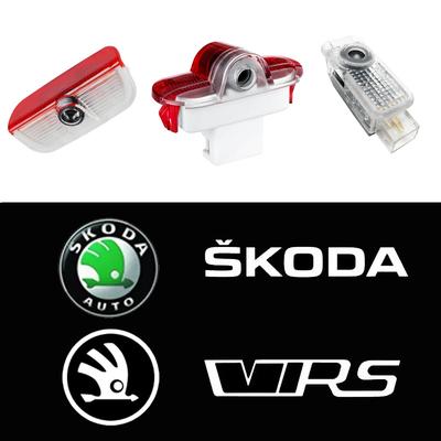 QLPO9 for 2PCS Car Door Welcome Lights Ghost Projector Shadow Lamps VRS Fabia Octavia Roomster Superb Night Logo Accessories