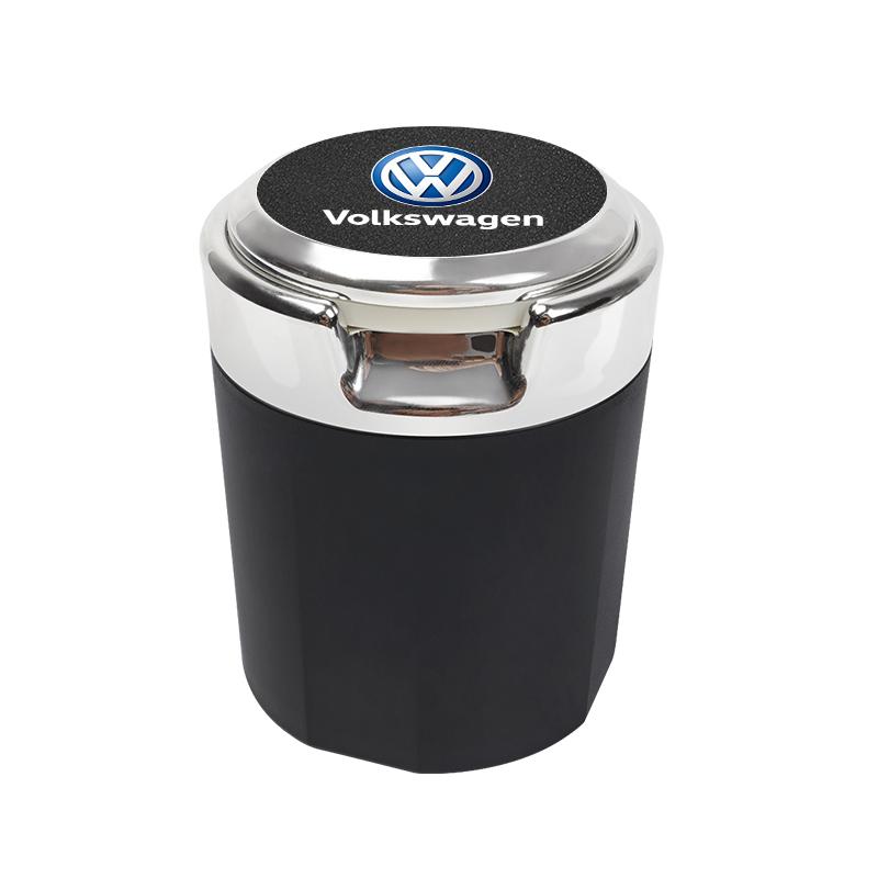 T312026 Hot VOLKSWAGEN Car Interior Ashtray Portable Garbage Box Storage Barrel For VW RLine Golf Tiguan Jetta Transporter Passat P