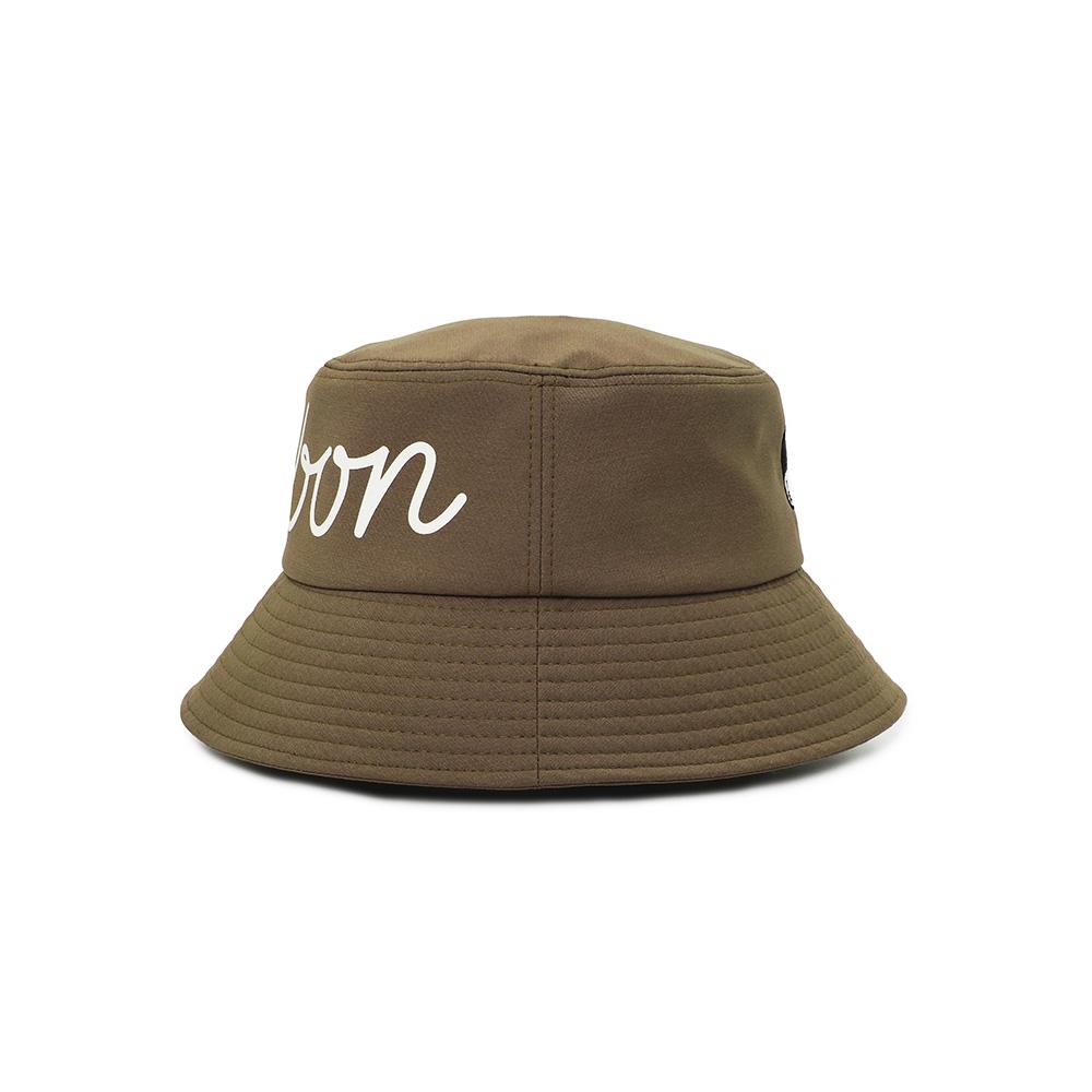 MALBON GOLF Big Script Bucket Hat Beige