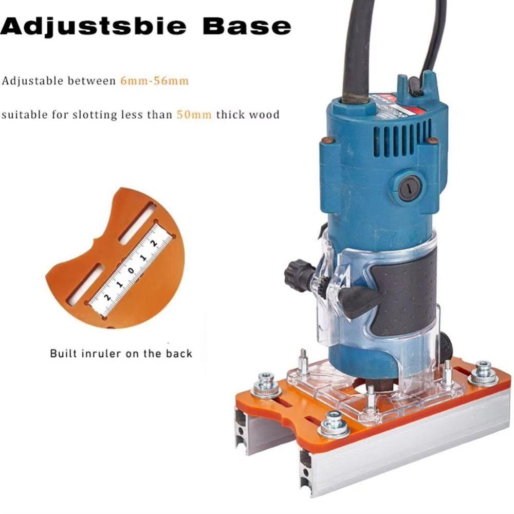 Adjustable Router Slotting Locator Woodworking Slotting Bracket 2 in 1 Router Base Furniture