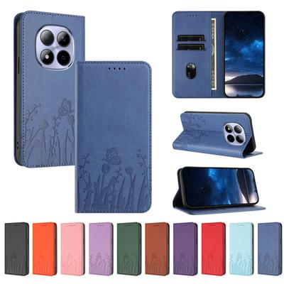 Butterfly Flower Flip Wallet Leather Case For Redmi Note 15 14 13 12 Pro Plus Note 15 Pro 4G 5G Magnetic Stand Protective Cover