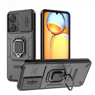 Para Capa Xiaomi Redmi 13C Protetora Armor à Prova de Choque para Traseira Coque para POCO C65 X5 X6 M6 Pro Redmi13C 13 C 4G Capa de Celular com Lente Deslizante