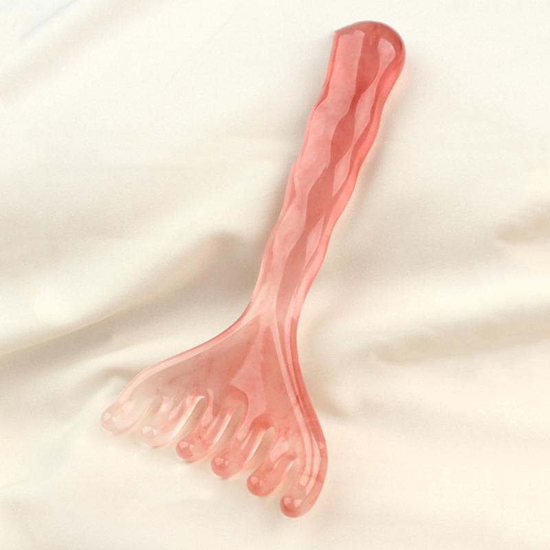 Kopfmassagegerät Harz Hirschgeweih Kopfhautmassage Gua Sha Kopf Entspannung Stressabbau Schlaf verbessern Kopfhautschaber Massagegerät