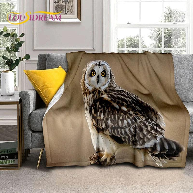 3D Cartoon Cute Owl Series HD Blanket,Soft Throw Blanket for Home Bedroom Bed Sofa Picnic Travel Office Rest Cover Blanket Kids