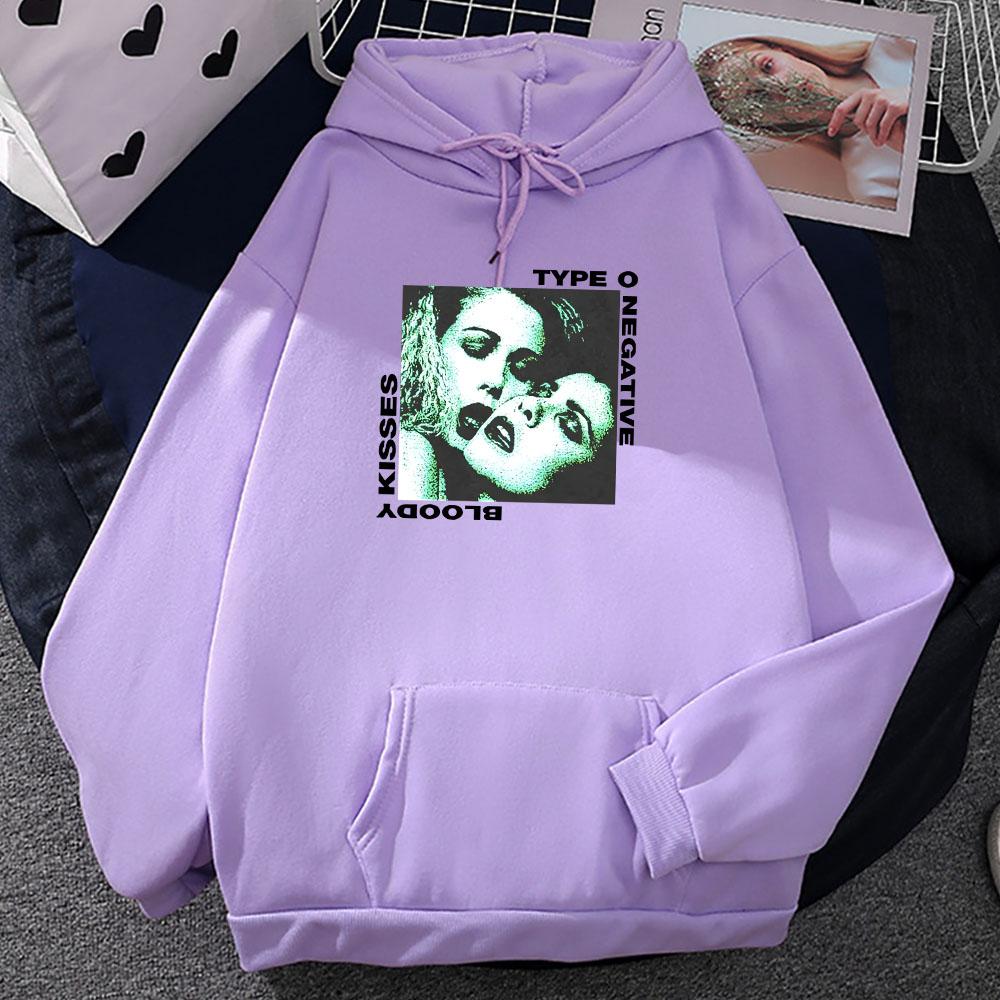Bloody Kisses Type O Negative Hettegensere Rockeband Heavy Mental Gensere Mote Herre/Dame Klær Gotisk Vinter Unisex hettegenser