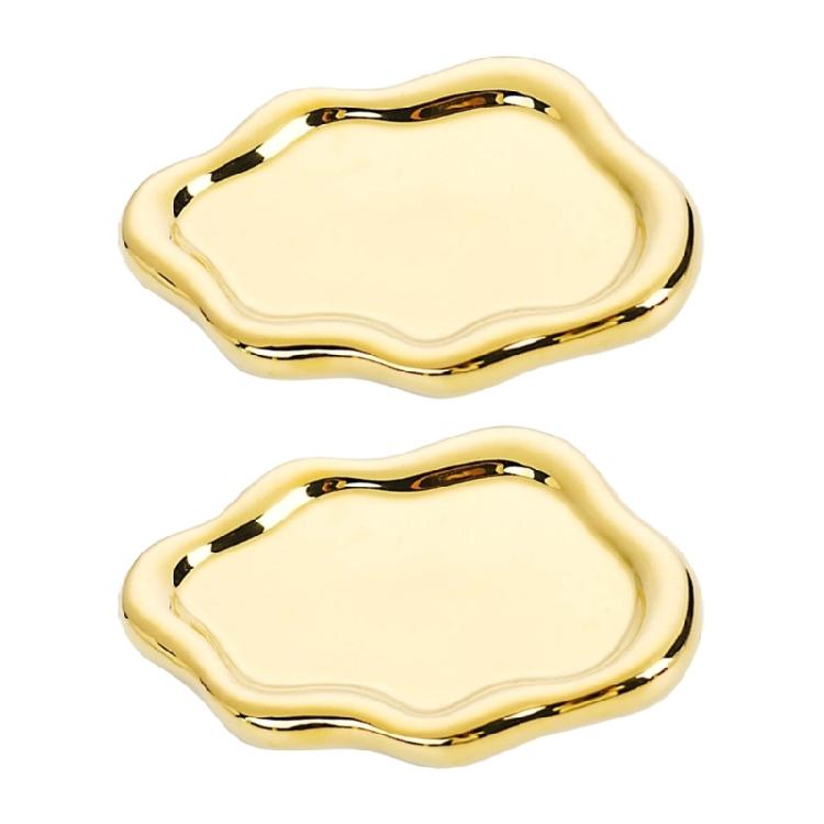 2PCS Artistic Ceramic Trays with Cloud Shape for Modern Home Enhancement and Photo Event Blending Seamlessly Anywhere