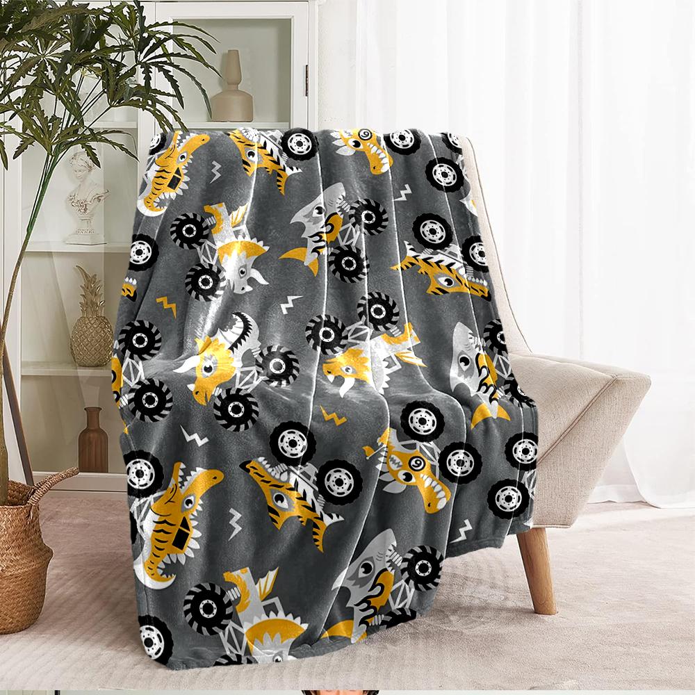 Truck Theme Printed Blanket - Perfect for Couch, Bed, Travel & Outdoor Use | Machine Washable, Cozy & Durable.