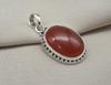 Carnelian Pendant: 925 Sterling Silver Orange Red Gemstone Healing Crystal Jewelry