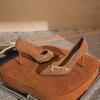 Rivet pointed high heels women's thin heels new temperament elegant suede shallow mouth single shoes banquet
