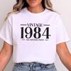 Born In 1984 T-Shirt: Funny Birthday Soft Cotton Shirt with Custom Date - Gift Tee for Men or Women - All Original Parts - S74