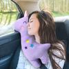 One pcs Travel pillow Soft purple and light-colored design with safety belt-style straps, portable cushion suitable for airplanes, cars, and offices