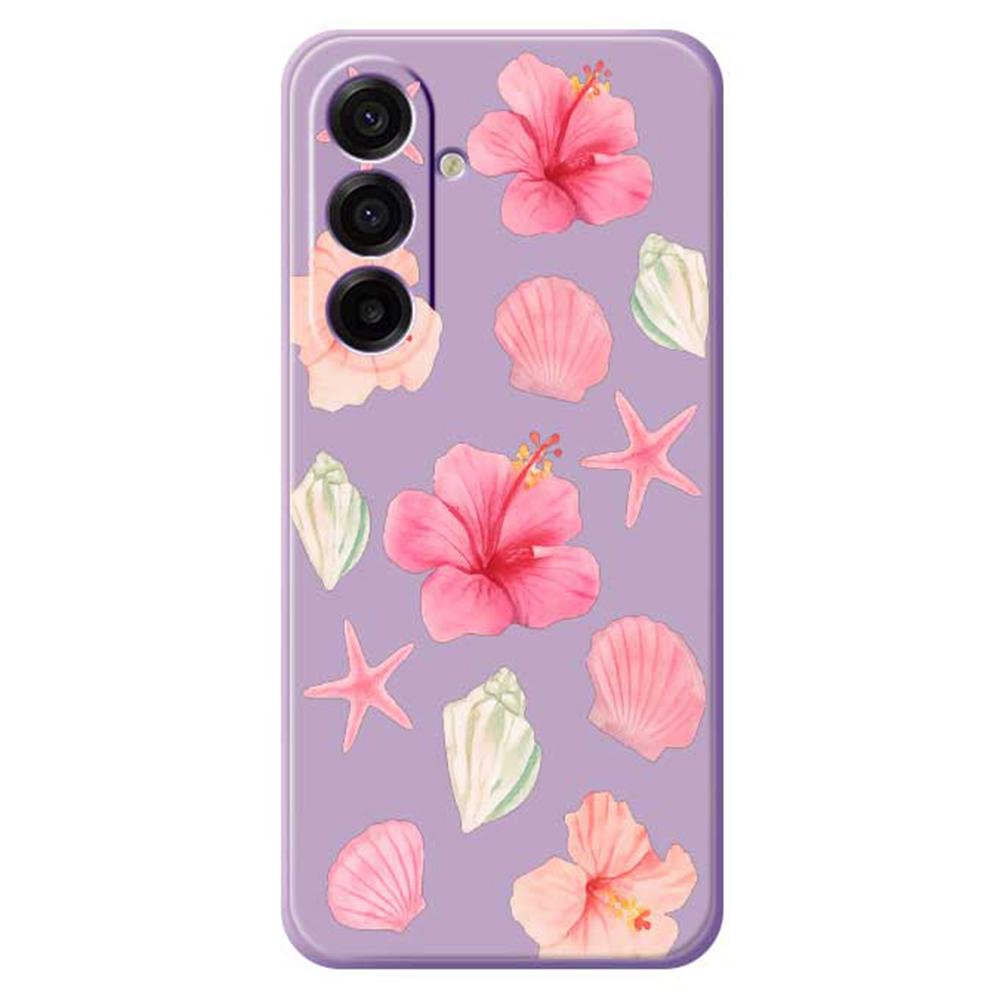 For Samsung Galaxy A17 5G Case Peach Blossoms Shells Pattern Printing Straight Edge TPU Phone Back Cover