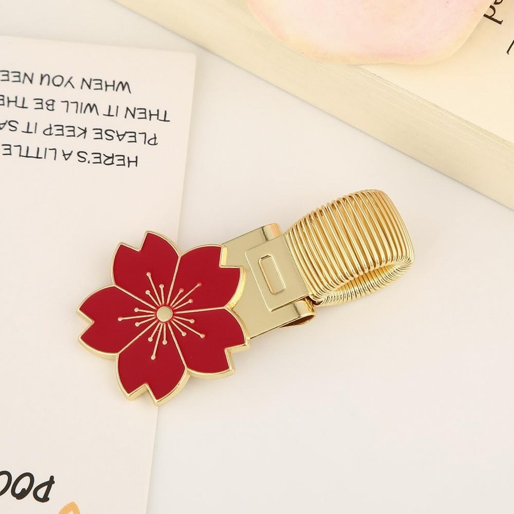 Metal Spring Pen Clips Bookmark Pen Loop Holder Portable Flower Pen Holder  Stationery Supplies