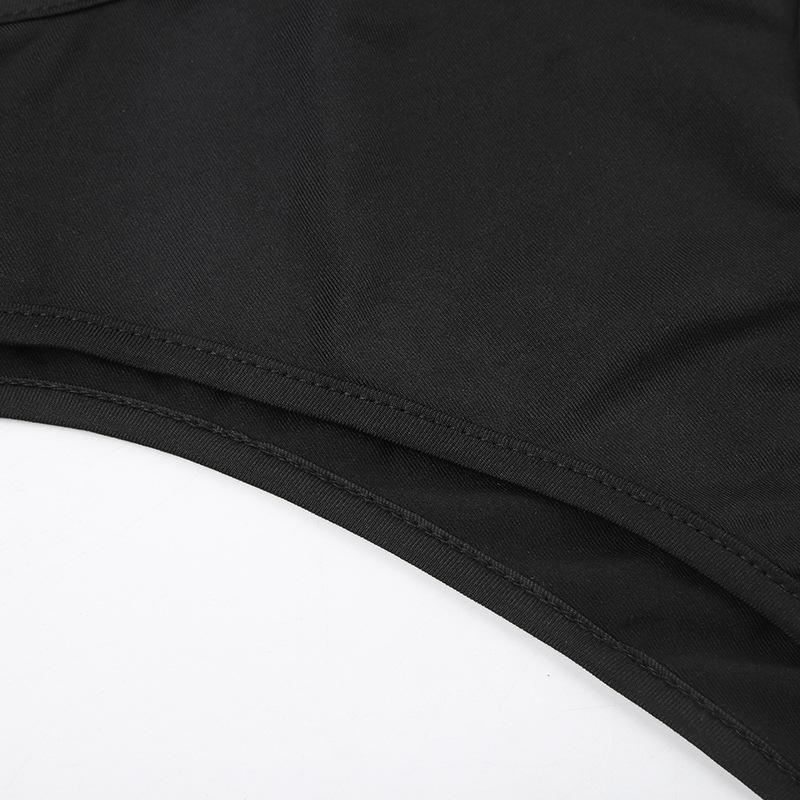 Gothic Techwear Sexy Hollow Out Sleeveless Tank Tops Bodysuit For Women Streetwear Style Backless Playsuit Vest For Women