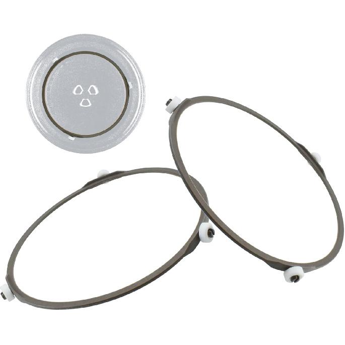 Microwave Turntable Ring, 7.5 Microwave Oven Glass Plate Tray Support, Rotating Roller Support Ring with 14 mm Rollers (2 PCS) 7 Inch