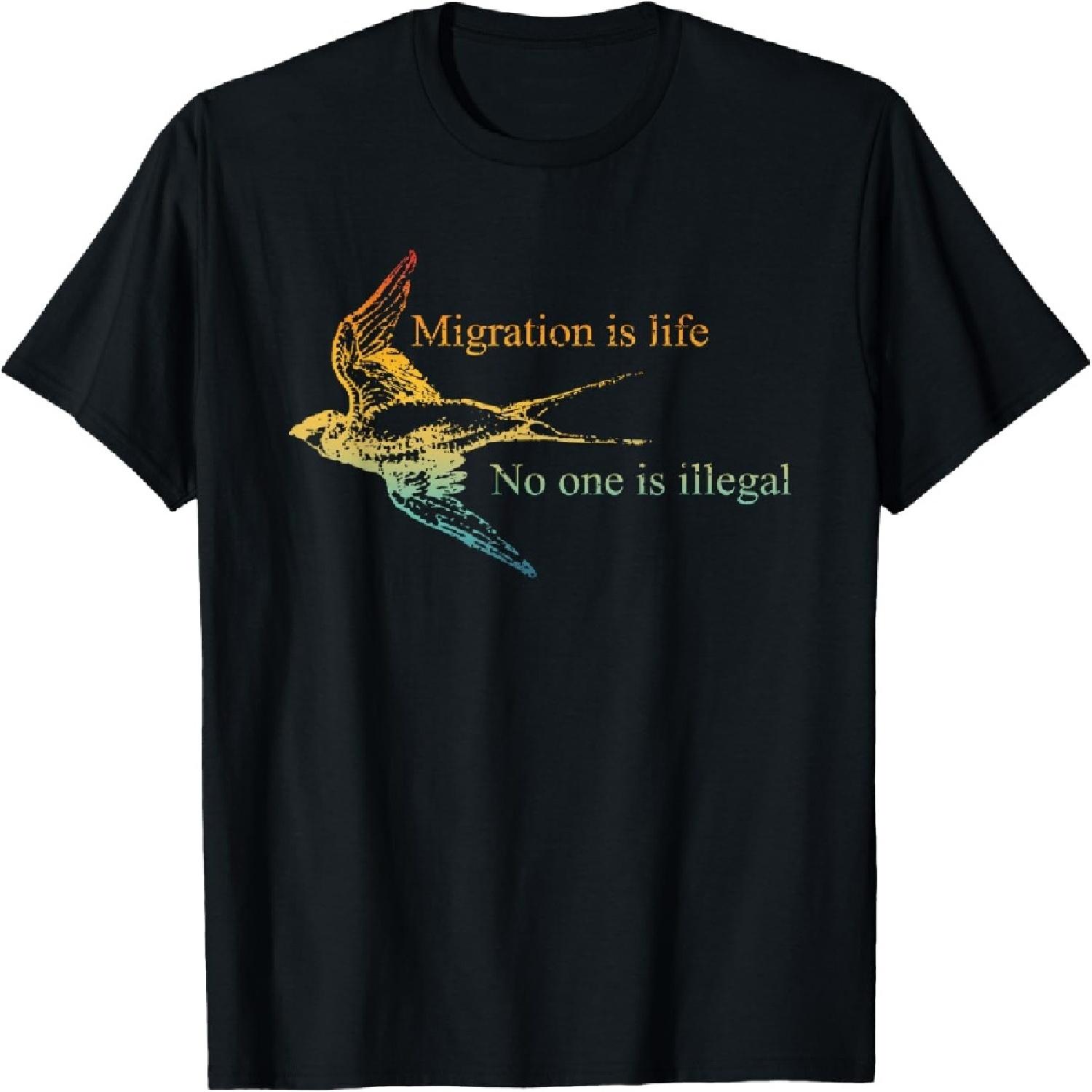 Migration Is Life No One Is Illegal Retro T-Shirt XXXXXL разноцветный