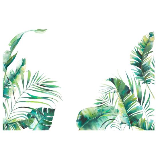 

Tropical Plant Leaf Decal Removable Adhesive Living Room Bedroom Wall Sticker зелений