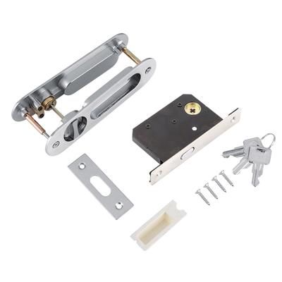 Schiebetürschloss Griff Diebstahlsicherung mit Schlüssel für Scheunenholzmöbel Hardware Silber