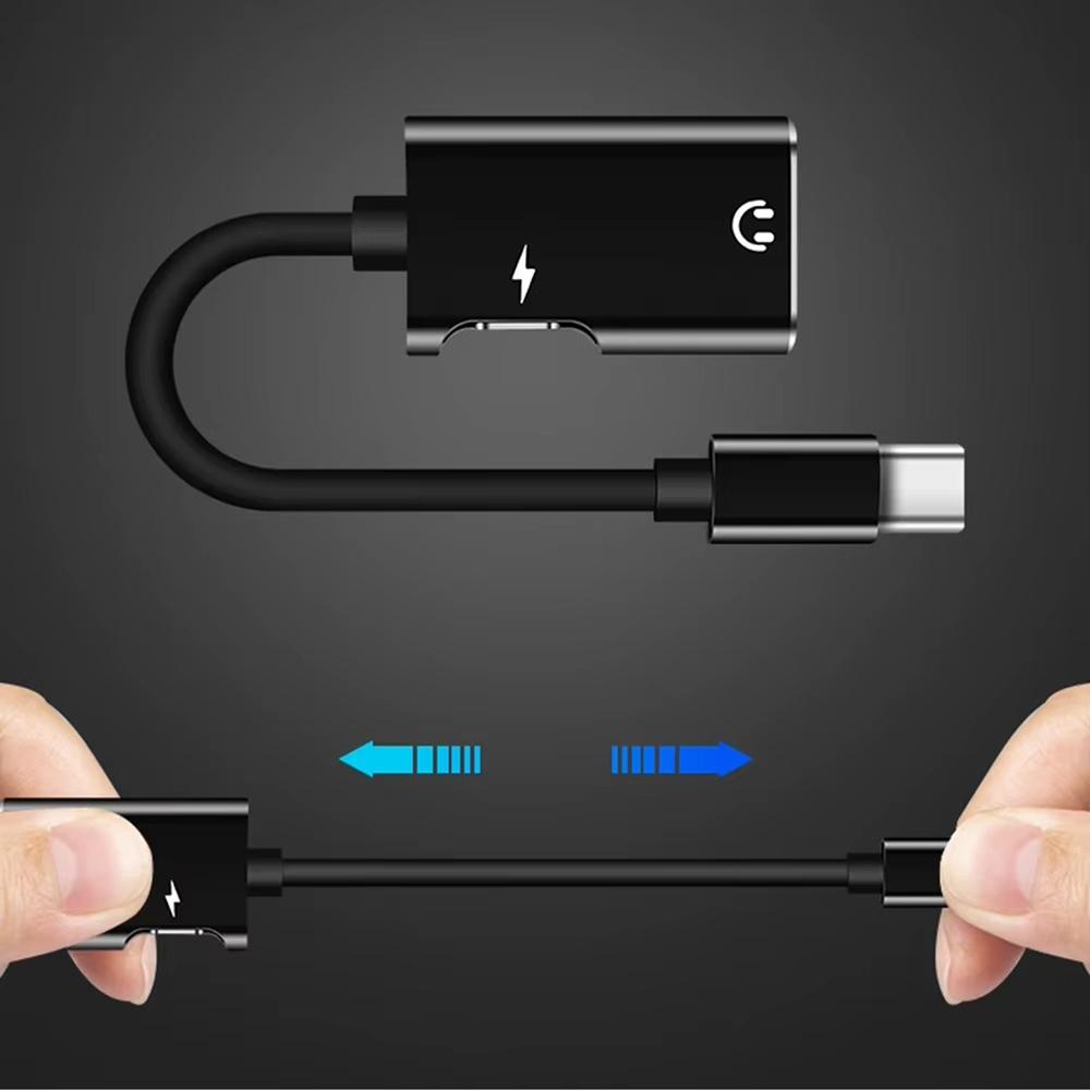 2 In 1 Cable Type C To 3.5mm Jack Audio Splitter Adapter For Xiaomi Huawei Headphone Charger USB C Earphone Aux Cable 3.5 Adapte
