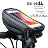 WILD MAN Bike Bag 2L Frame Front Tube Cycling Bag Bicycle Waterproof Phone Case Holder 7.4 Inches Touch Screen Bag