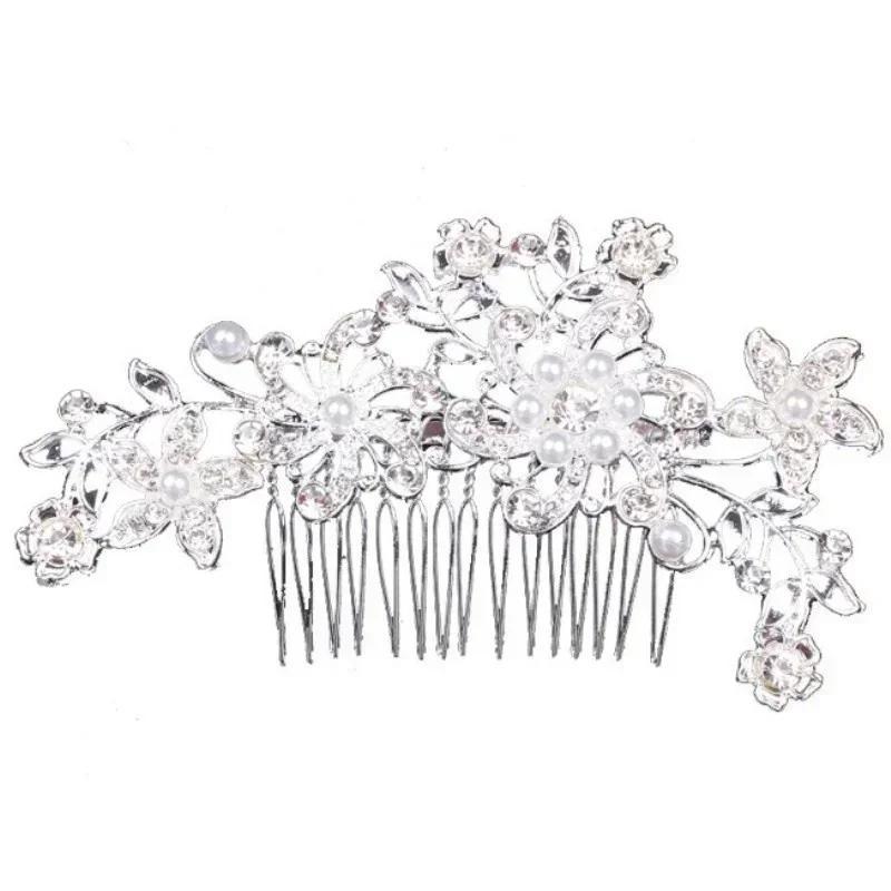 Rhinestone Bridal Hair Comb Pearl Tiaras Crystal Hairclip Girl Party Jewelry For Women Miraculou Wedding Hair Fashion Jewelry